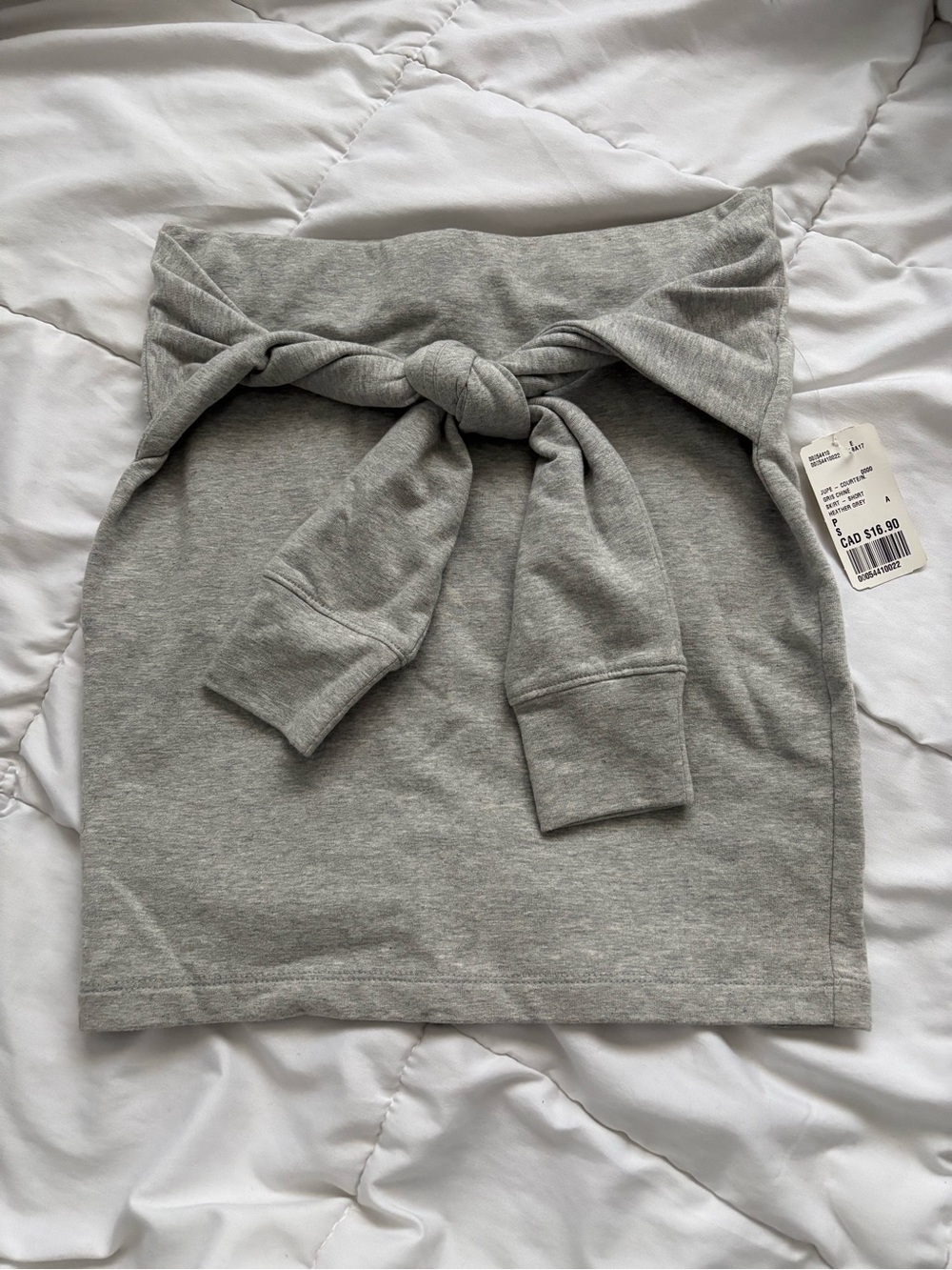 Forever 21 Light Gray Tie-Front Mini Skirt